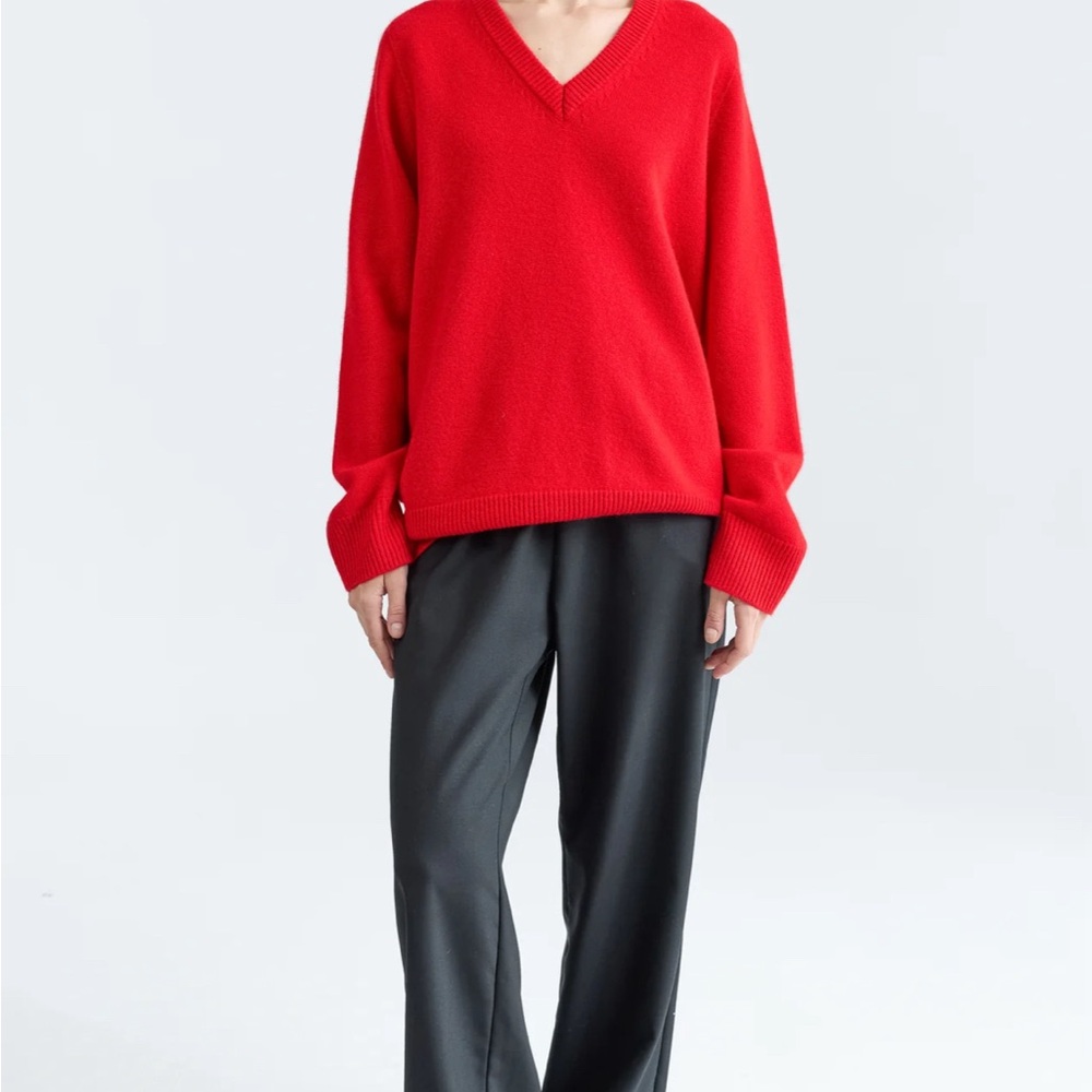 V-Neck 100% Wool Sweater